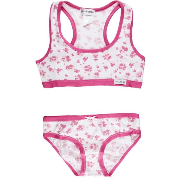 pierre cardin completo intimo bambina a fiori 2 pezzi slip bambina fucsia taglia 11/12