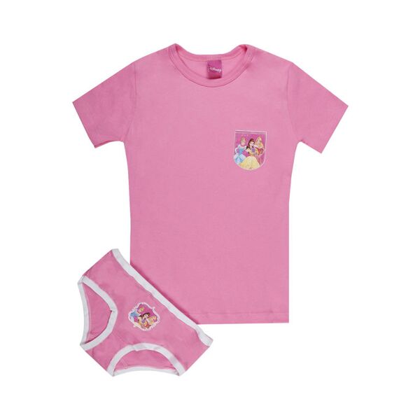 disney completo intimo da bambina 2 pezzi t-shirt + slip completi intimi bambina rosa taglia 07/08