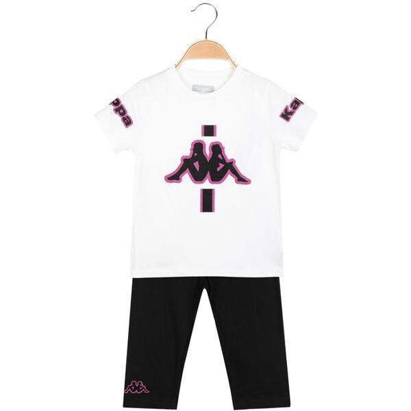 kappa completo sportivo 2 pezzi da bambina con leggings completi 3-16 anni bambina bianco taglia 07