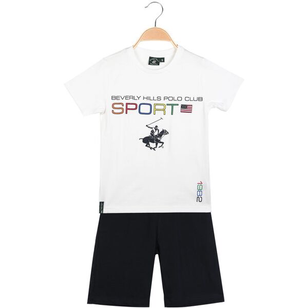 polo club completo sportivo 2 pezzi da bambino in cotone completi 3-16 anni bambino bianco taglia 04