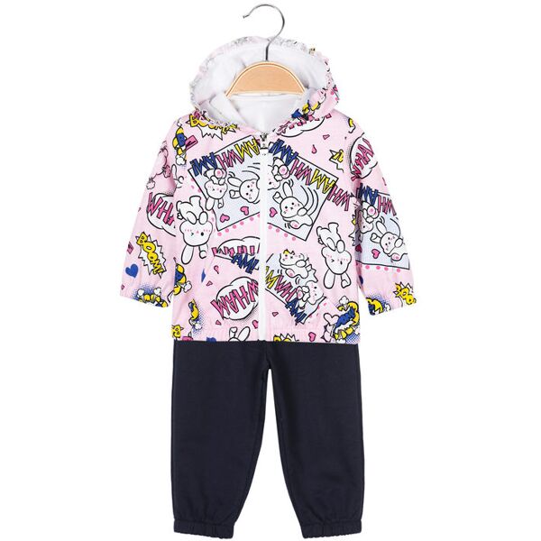 smile yes completo sportivo 3 pezzi da neonata abbigliamento bambina rosa taglia 36m