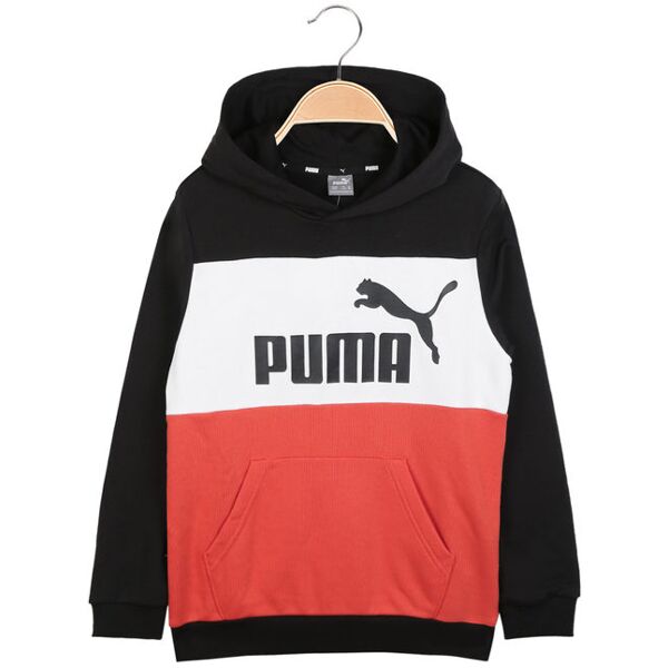 puma ess + felpa da ragazzi con cappuccio in cotone felpe leggere bambino nero taglia 13/14