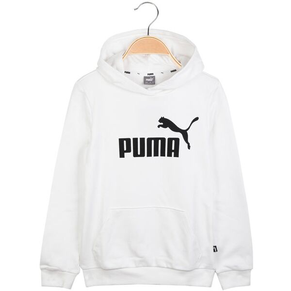 puma ess logo felpa leggera da ragazzi con cappuccio felpe leggere unisex bambino bianco taglia 15/16