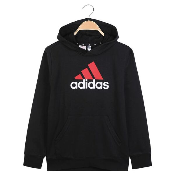 adidas felpa da ragazzi con cappuccio in cotone felpe unisex bambino nero taglia 15/16