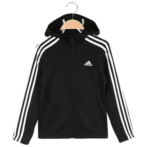 adidas g 3s fl fz hd felpa con cappuccio e zip da bambini felpe unisex bambino nero taglia 14/15