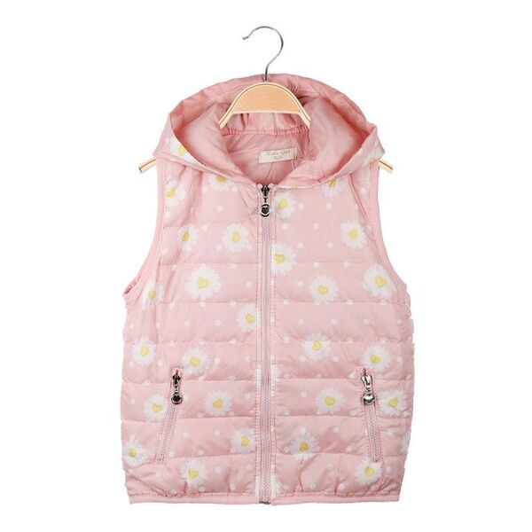 hello girl gilet bambina imbottito con cappuccio smanicato bambina rosa taglia 03/04