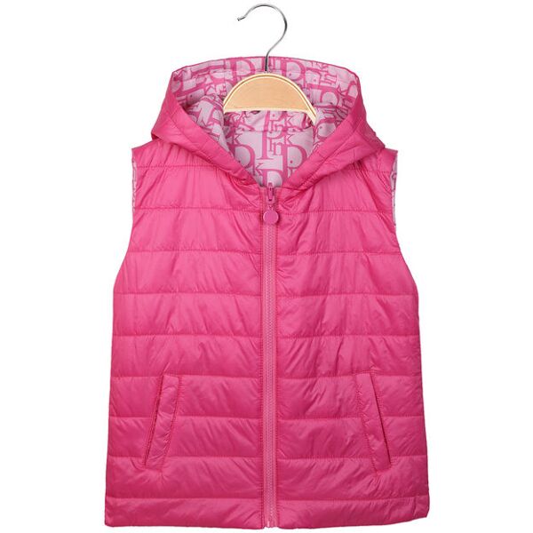 bouny baby gilet da bambina reversibile con cappuccio smanicato bambina fucsia taglia 10