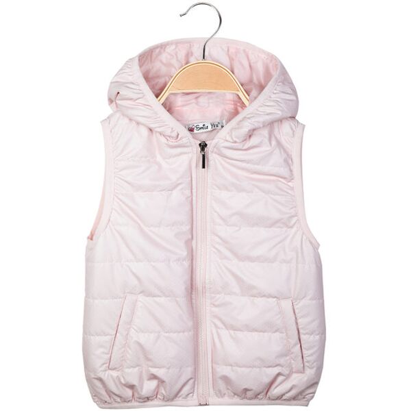 smile yes gilet imbottito da bambina con cappuccio smanicato bambina rosa taglia 10