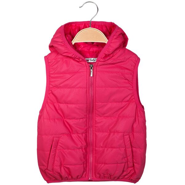 smile yes gilet imbottito da bambina con cappuccio smanicato bambina fucsia taglia 12