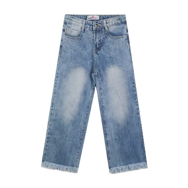 yes! do kid's jeans da bambina sfrangiati con strass jeans regular fit bambina jeans taglia 12