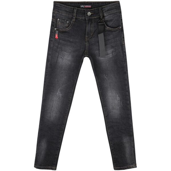 sweet jeans effetto slavato pantaloni casual bambino nero taglia 04