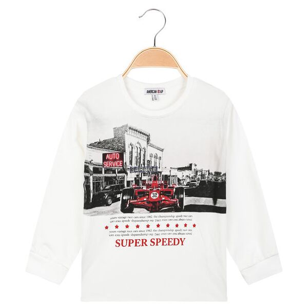 american rap maglietta bambino con stampa t-shirt manica lunga bambino bianco taglia 04