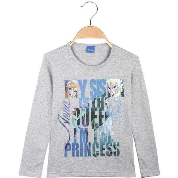 disney maglietta bimba anna e elsa in caldo cotone t-shirt manica lunga bambina grigio taglia 04