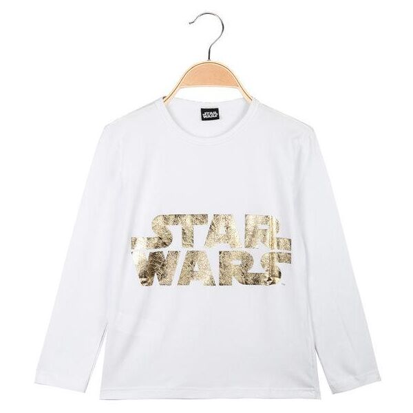 star wars maglietta bimbo a manica lunga con stampa scritta t-shirt manica lunga bambino bianco taglia 18