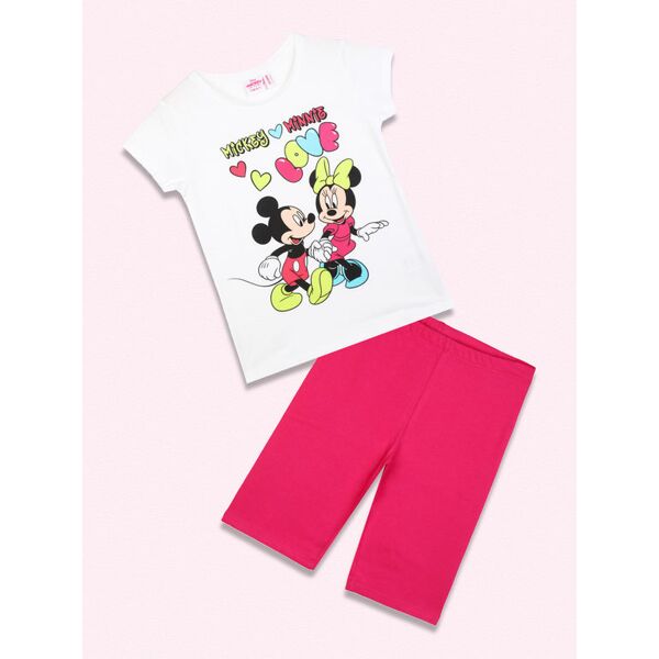 disney mickey and friends completo bambina corto minnie e topolino completi 3-16 anni bambina bianco taglia 07/08