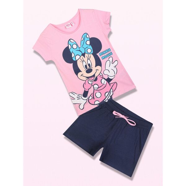 disney mickey and friends completo corto da bambina in cotone con minnie completi 3-16 anni bambina rosa taglia 03/04