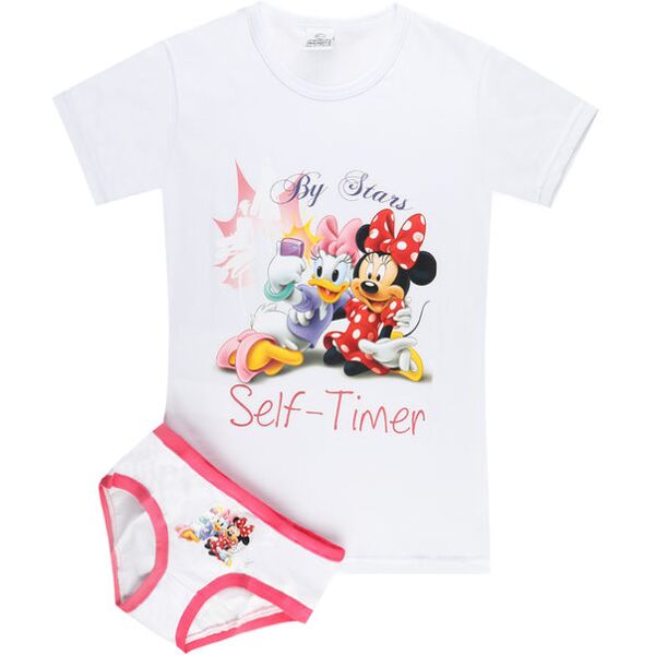 disney minnie mouse completo intimo 2 pezzi da bambina completi intimi bambina bianco taglia 07/08