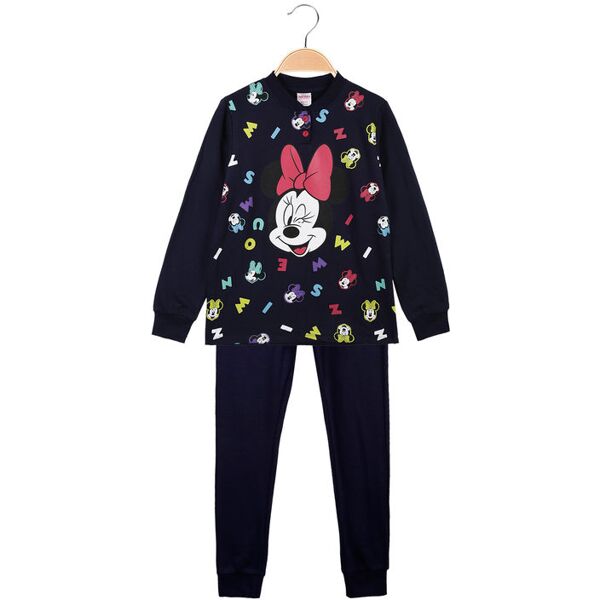 disney minnie pigiama bimba in cotone felpato pigiami bambina blu taglia 09