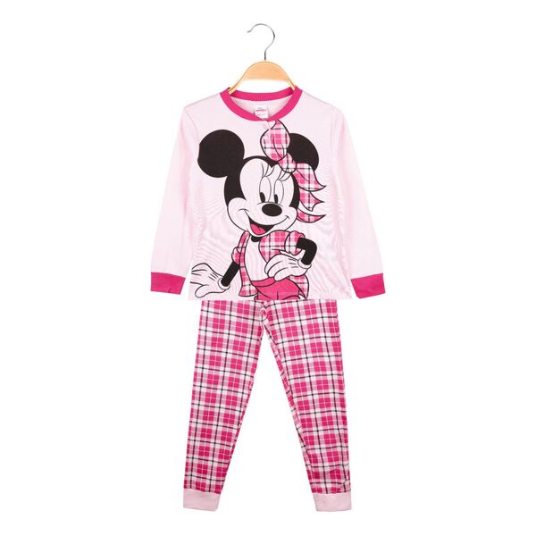 disney minnie pigiama lungo da bambina in caldo cotone pigiami bambina rosa taglia 03/04