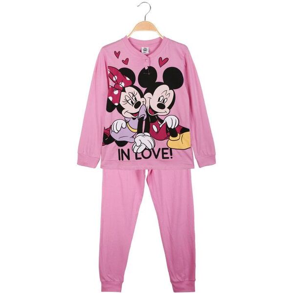 disney minnie pigiama lungo in cotone bimba pigiami bambina fucsia taglia 03