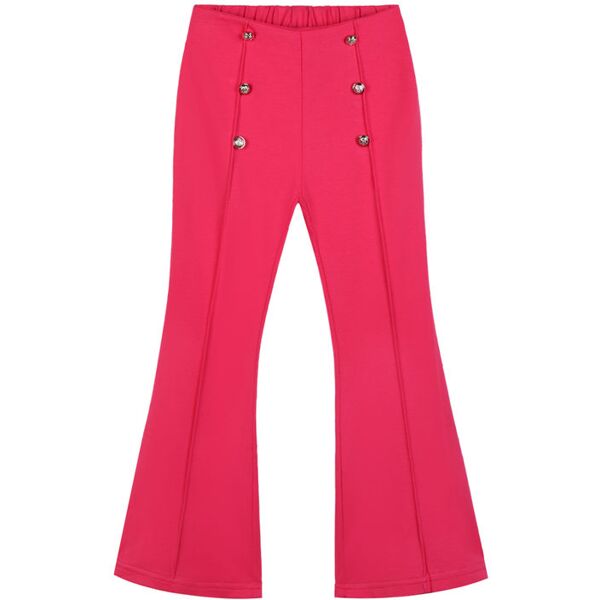 sweet pantaloni a zampa da ragazza con bottoni decorati pantaloni casual bambina fucsia taglia 10