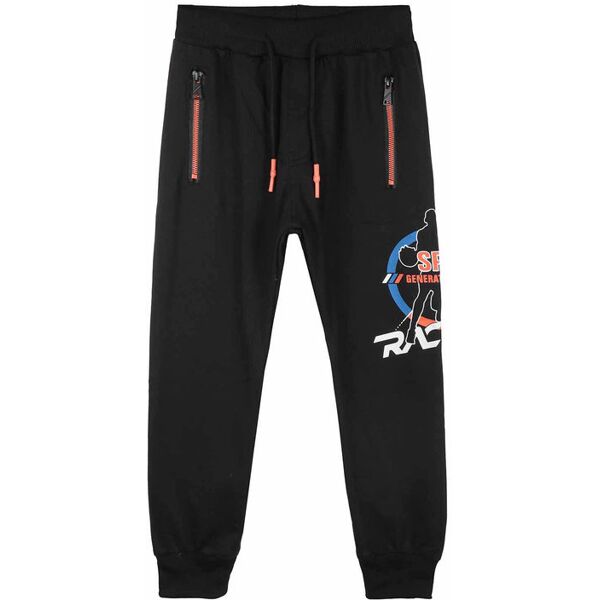 mr jek pantaloni con polsino da bambino pantaloni sportivi in felpa bambino nero taglia 08