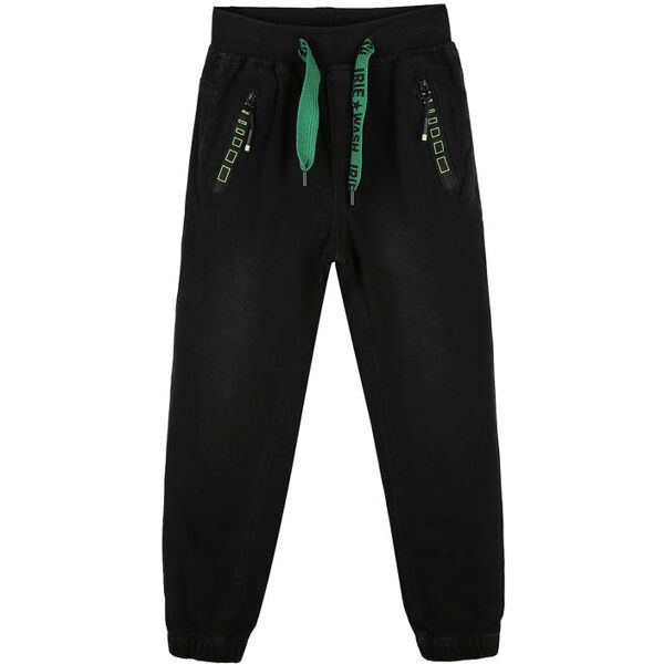 small gang pantaloni felpati da bambino con polsini pantaloni sportivi in felpa bambino nero taglia 04