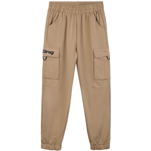 mr jek pantaloni sportivi da bambino con tasconi e polsini pantaloni casual bambino beige taglia 06