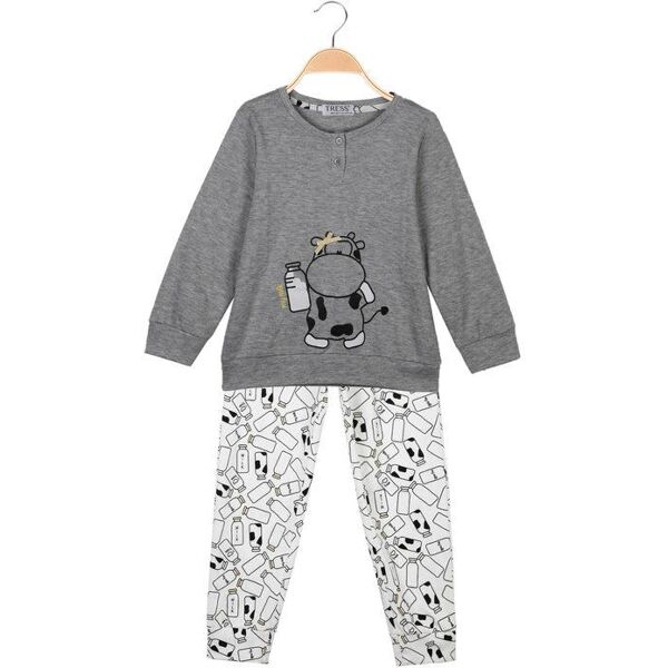 tress pigiama in cotone con disegno pigiami unisex bambino grigio taglia 01/02