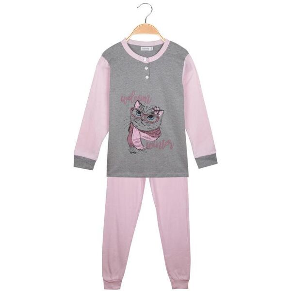 hooky pigiama lungo bambina con polsini pigiami bambina grigio taglia 16