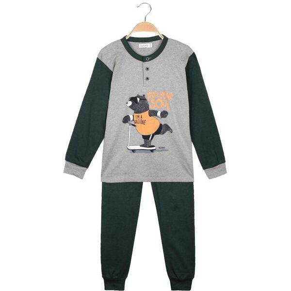 hooky pigiama lungo bambino con polsini pigiami bambino grigio taglia 04