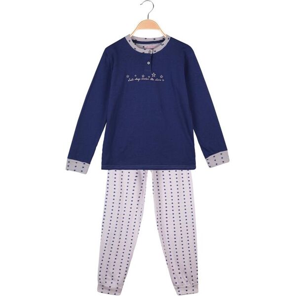 milk and honey pigiama lungo in cotone con stelle pigiami bambina blu taglia 05/06