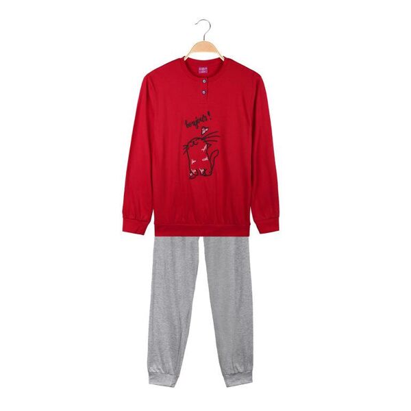 nazareno gabrielli pigiama ragazza lungo in cotone pigiami bambina rosso taglia 14