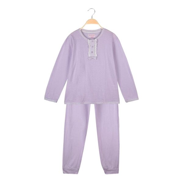 milk and honey pigiama serafino in cotone pigiami bambina viola taglia 03/04