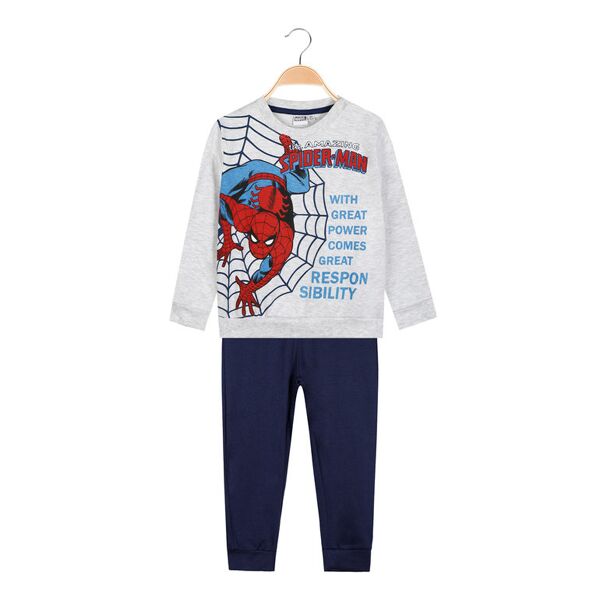 marvel spider-man pigiama lungo in caldo cotone da neonato pigiami bambino grigio taglia 18m