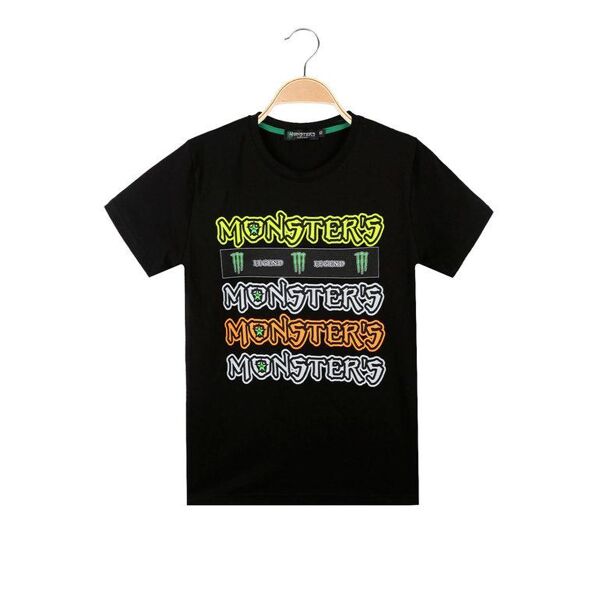 monster's legend t-shirt manica corta bambino con scritte t-shirt manica corta bambino nero taglia 14