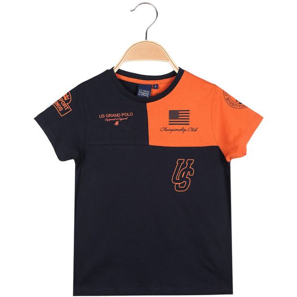 u.s. grand polo t-shirt manica corta ragazzo con scritte t-shirt manica corta bambino arancione taglia 12