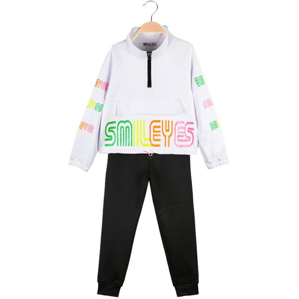 smile yes tuta da bambina 2 pezzi completi 3-16 anni bambina bianco taglia 04