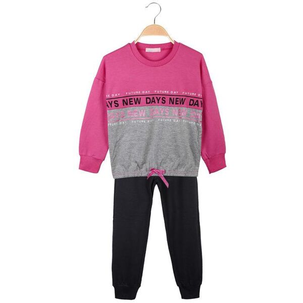 yes ! do kid's tuta sportiva bambina 2 pezzi bicolor completi 3-16 anni bambina fucsia taglia 04