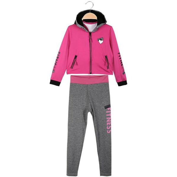 lollitop tuta sportiva bambina con top completi 3-16 anni bambina fucsia taglia 03/04