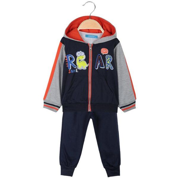 milk pub tuta sportiva neonato 3 pezzi con zip intera completi 0-36 m bambino blu taglia 12m