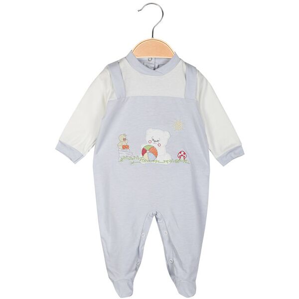 ciliegina tutina da neonati in cotone con ricami tutine neonato unisex bambino blu taglia 0/3m