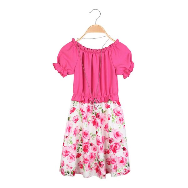 solada vestito da bambina a fiori con collana vestiti bambina fucsia taglia 08