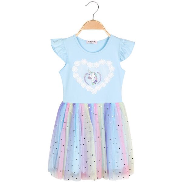 pretty baby vestito da bambina con tulle multicolor vestiti bambina blu taglia 04