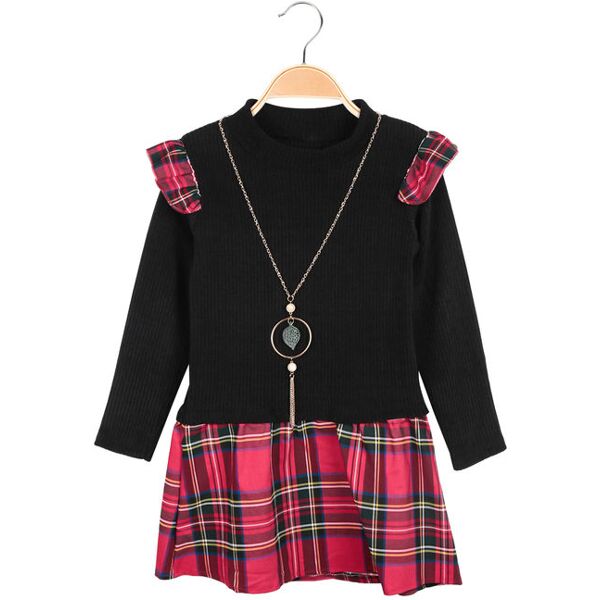 solada vestito da bambina scozzese con collana vestiti bambina nero taglia 12