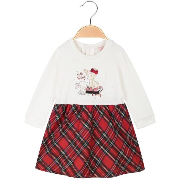 miss azur vestito scozzese da neonata a maniche lunghe completi 0-36 m bambina bianco taglia 09/12