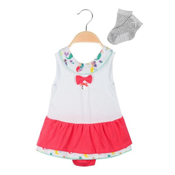 yes! do kids vestito smanicato da neonata con calzini completi 0-36 m bambina rosso taglia 06/09