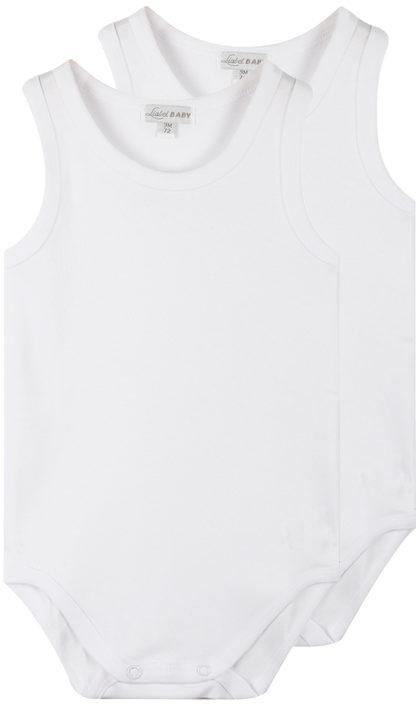 liabel body smanicato bambini in cotone 2 pezzi maglie intime unisex bambino bianco taglia 9m