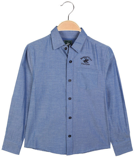 polo club camicia in cotone da bambino camicie classiche bambino blu taglia 08