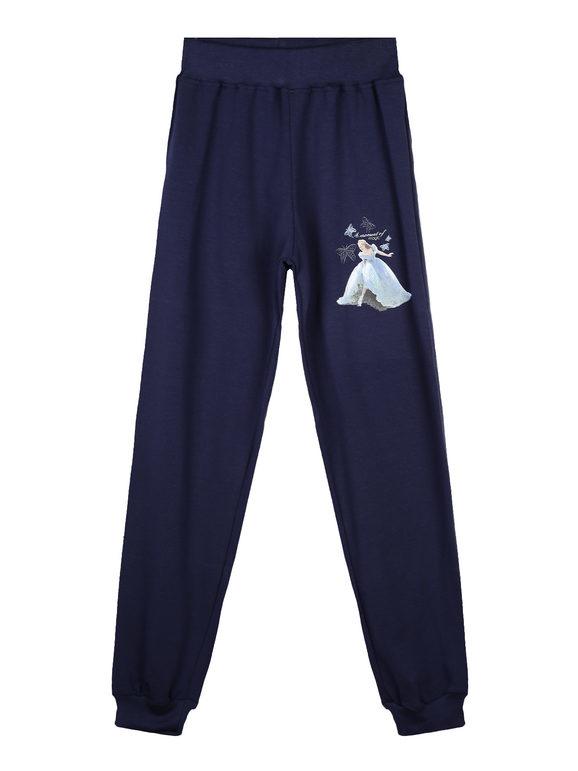 disney cinderella pantaloni sportivi bambina con polsino pantaloni casual bambina blu taglia 05/06